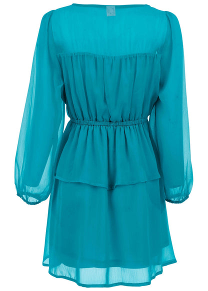 Sheer Beauty Mini Dress - Teal | Venus Sale