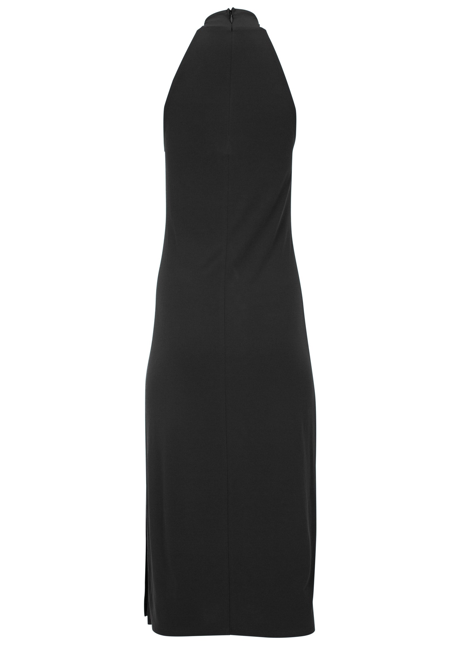 High Neck Midi Dress - Jet Black | Venus Cost Saving