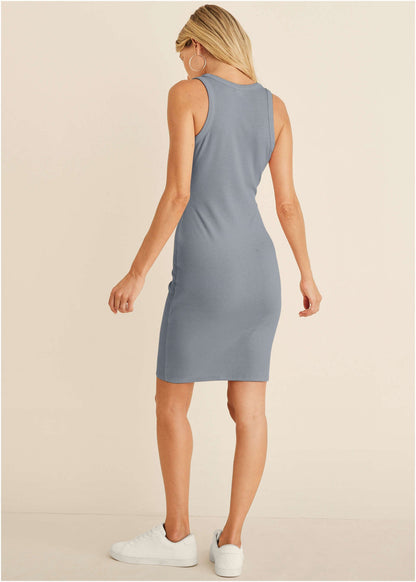 Flexrib Mini Dress - Seafog | Venus Budget Friendly