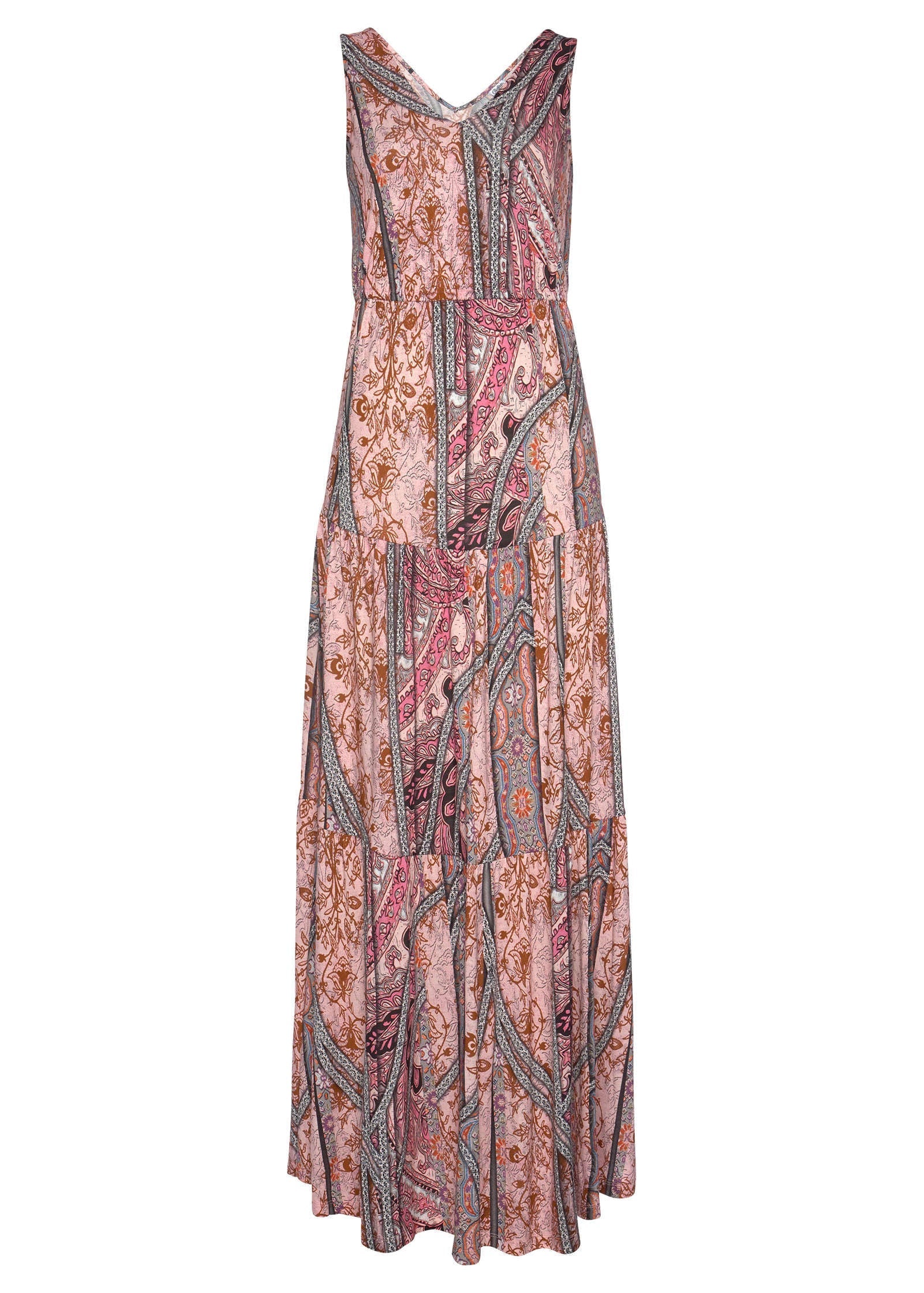Tiered Maxi Dress - Pink & Red | Venus Great Deal