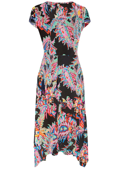 Floral Printed Dress - Black Multi | Venus Cost Saving