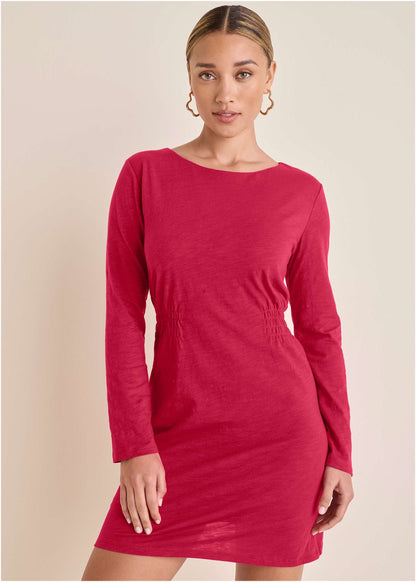 Smock Waist Mini Dress - Granita | Venus Special Offer