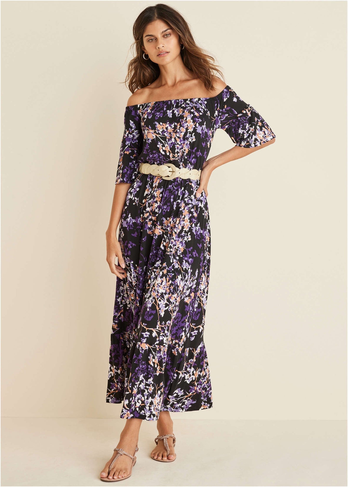 Purple Off the Shoulder Maxi Dress | VENUS | Venus Featured