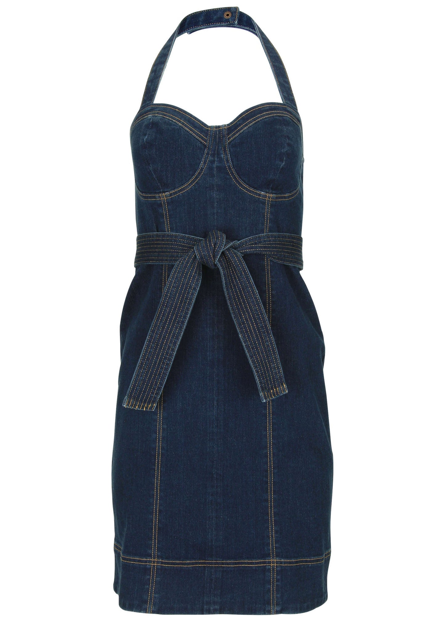 Denim Halter Dress - Dark Wash | Venus Best Seller