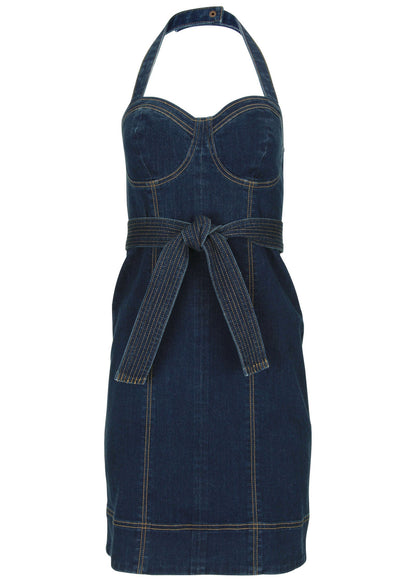 Denim Halter Dress - Dark Wash | Venus Best Seller