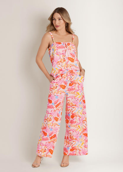 Wide Leg Linen Pant Flamingo Summer | Venus Cost Saving