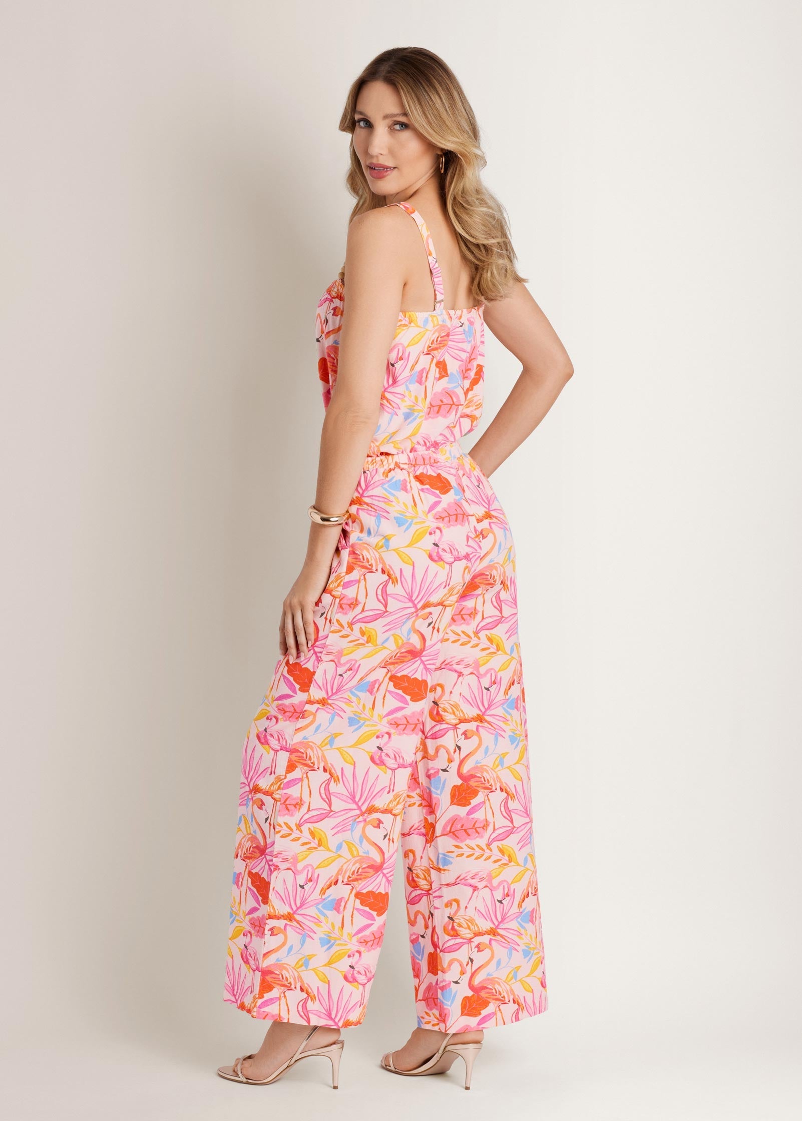 Wide Leg Linen Pant Flamingo Summer | Venus Cost Saving