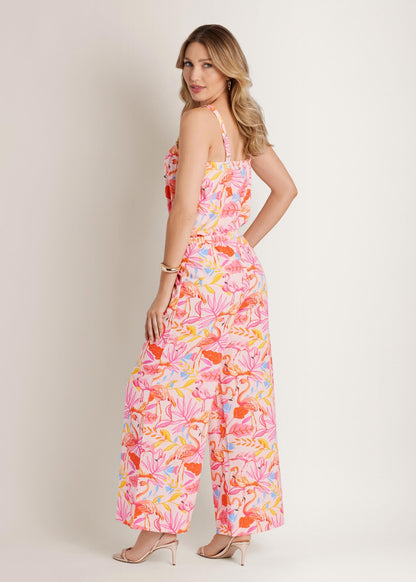 Wide Leg Linen Pant Flamingo Summer | Venus Cost Saving
