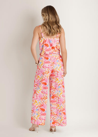Wide Leg Linen Pant Flamingo Summer | Venus Cost Saving