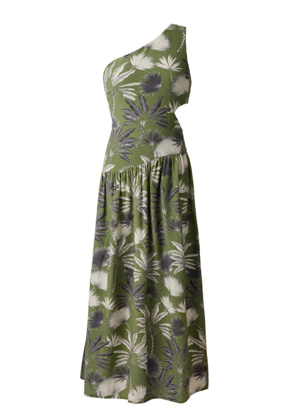 Linen Cutout Maxi Dress Palm Oasis | Venus Great Deal