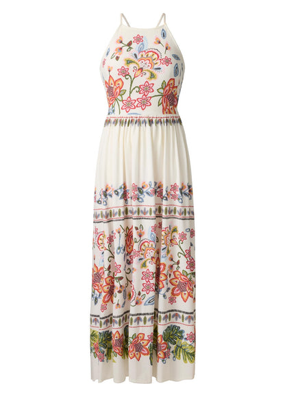 Printed Linen Maxi Dress Hothouse Botancial Border | Venus Featured