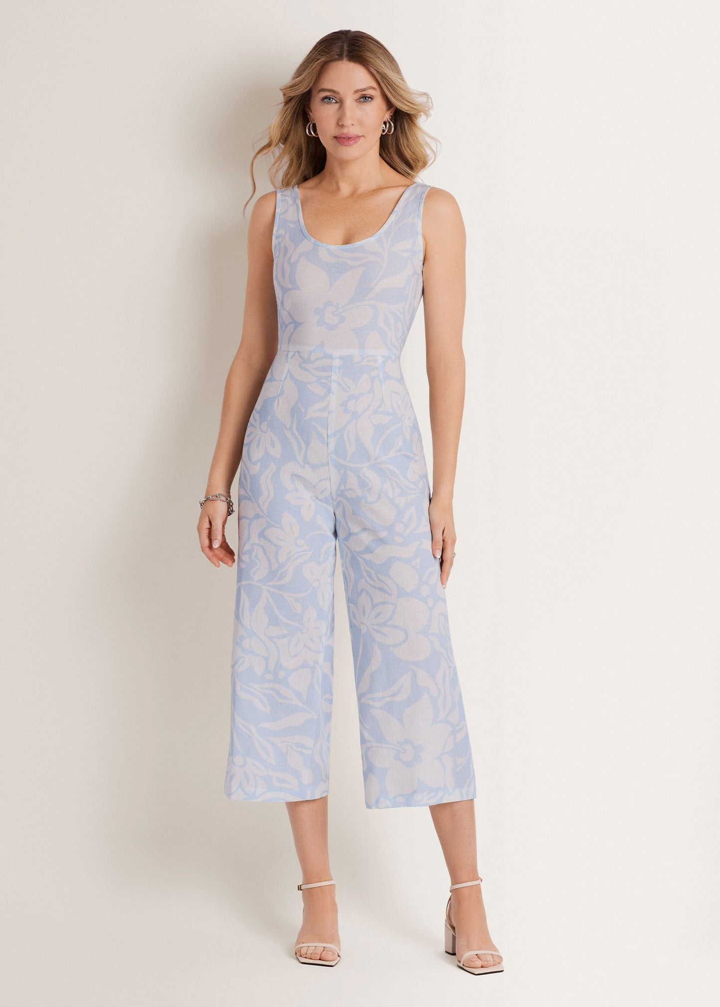Linen Jumpsuit Etched Coastal Floral | Venus Sale