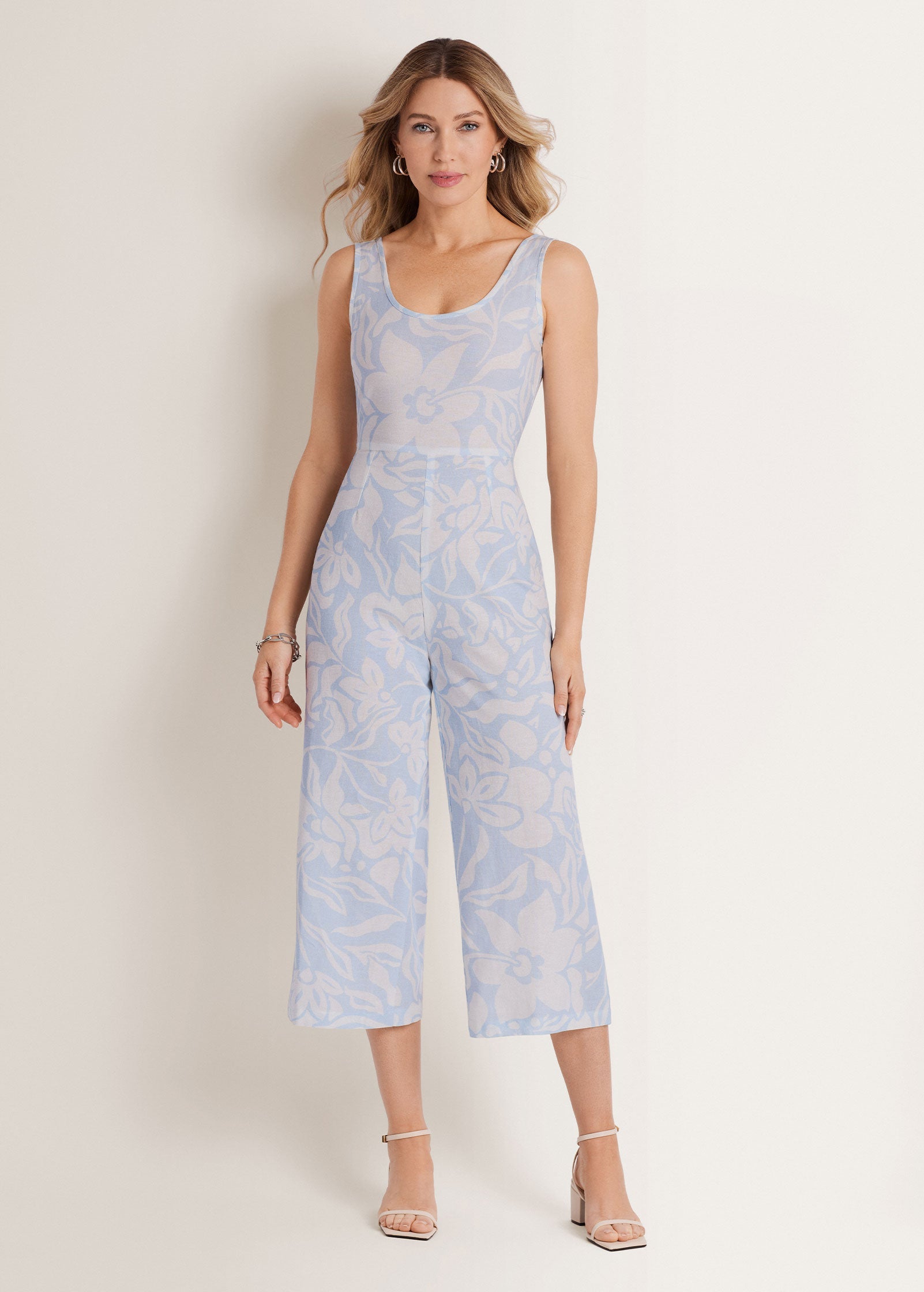 Linen Jumpsuit Etched Coastal Floral | Venus Sale