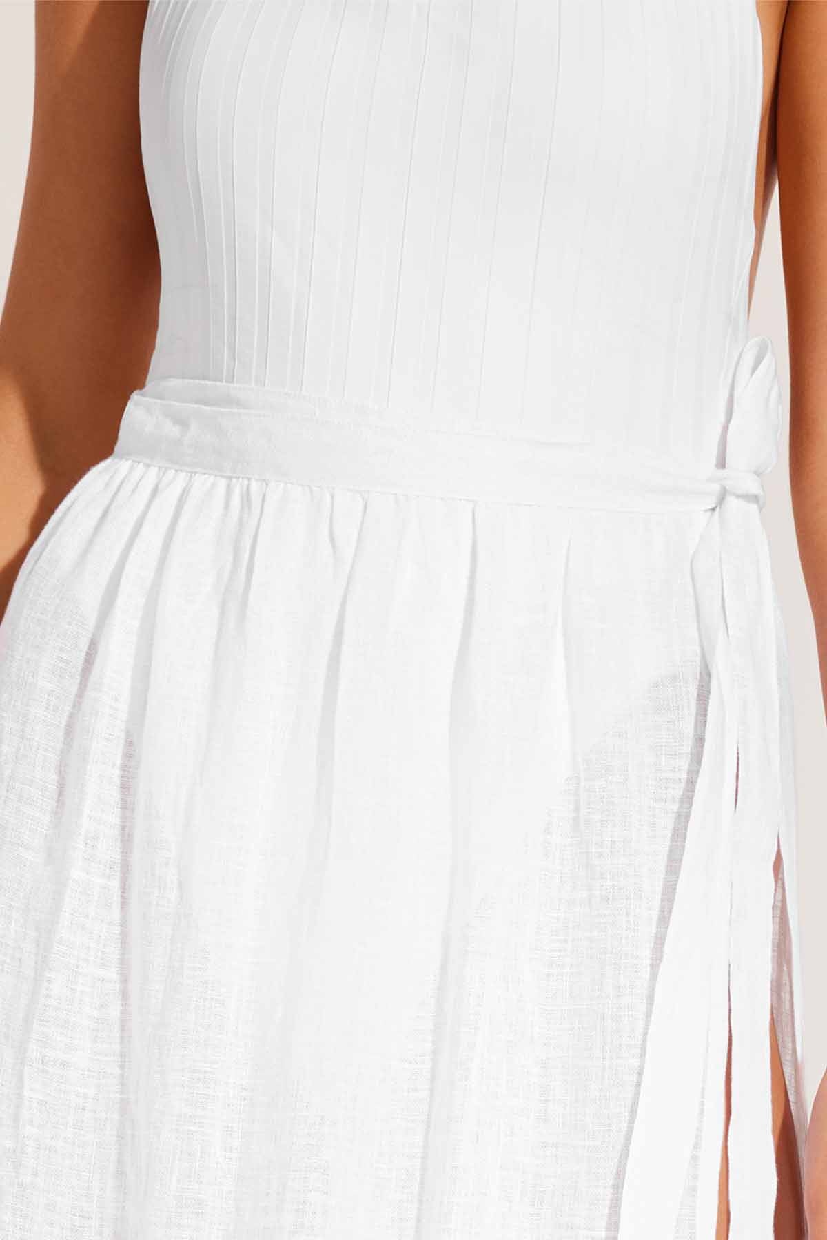 Vera Wrap Skirt White Ecolinen | Venus Value