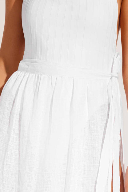 Vera Wrap Skirt White Ecolinen | Venus Value