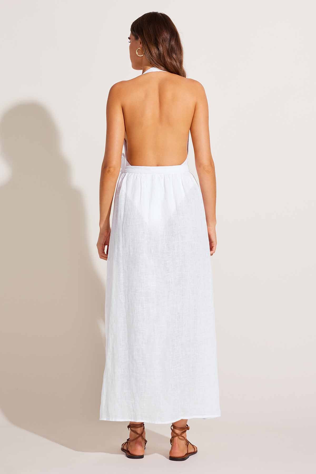 Vera Wrap Skirt White Ecolinen | Venus Value
