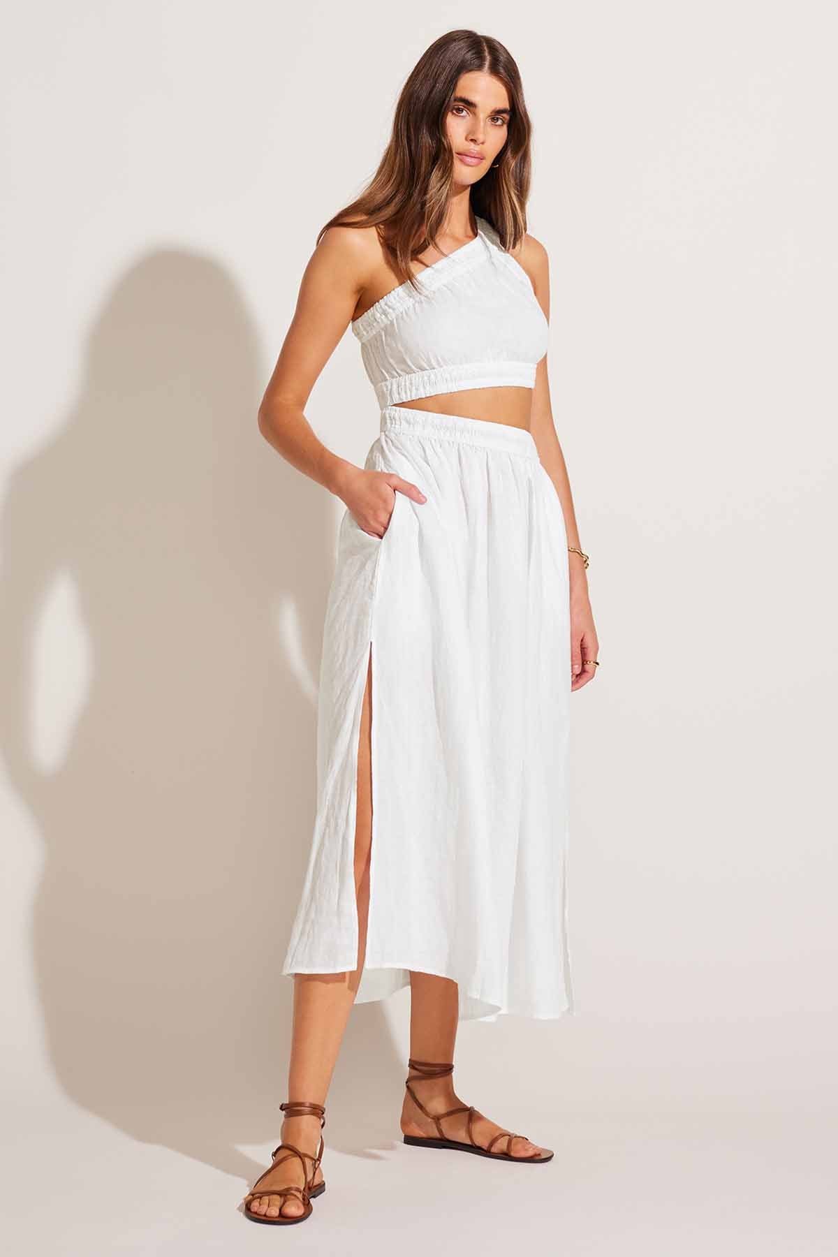 Reina Dress White Ecolinen | Venus Affordable