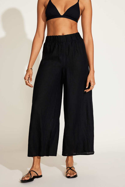 Tallows Linen Wide Leg Pant Black EcoLinen | Venus Great Deal