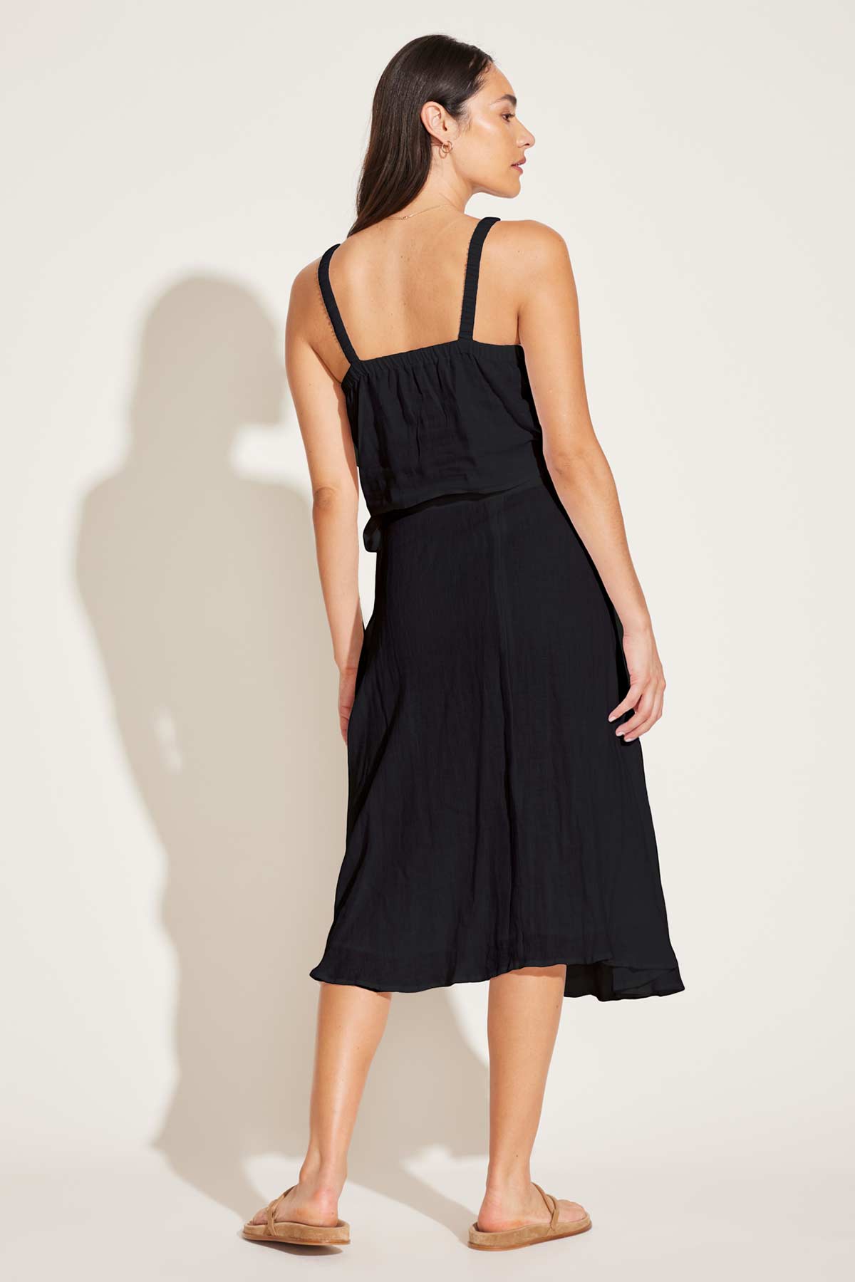 Tallows Blousy Crop Top Black EcoLinen | Venus Special Offer