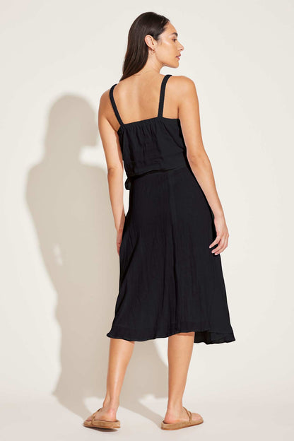 Tallows Blousy Crop Top Black EcoLinen | Venus Special Offer