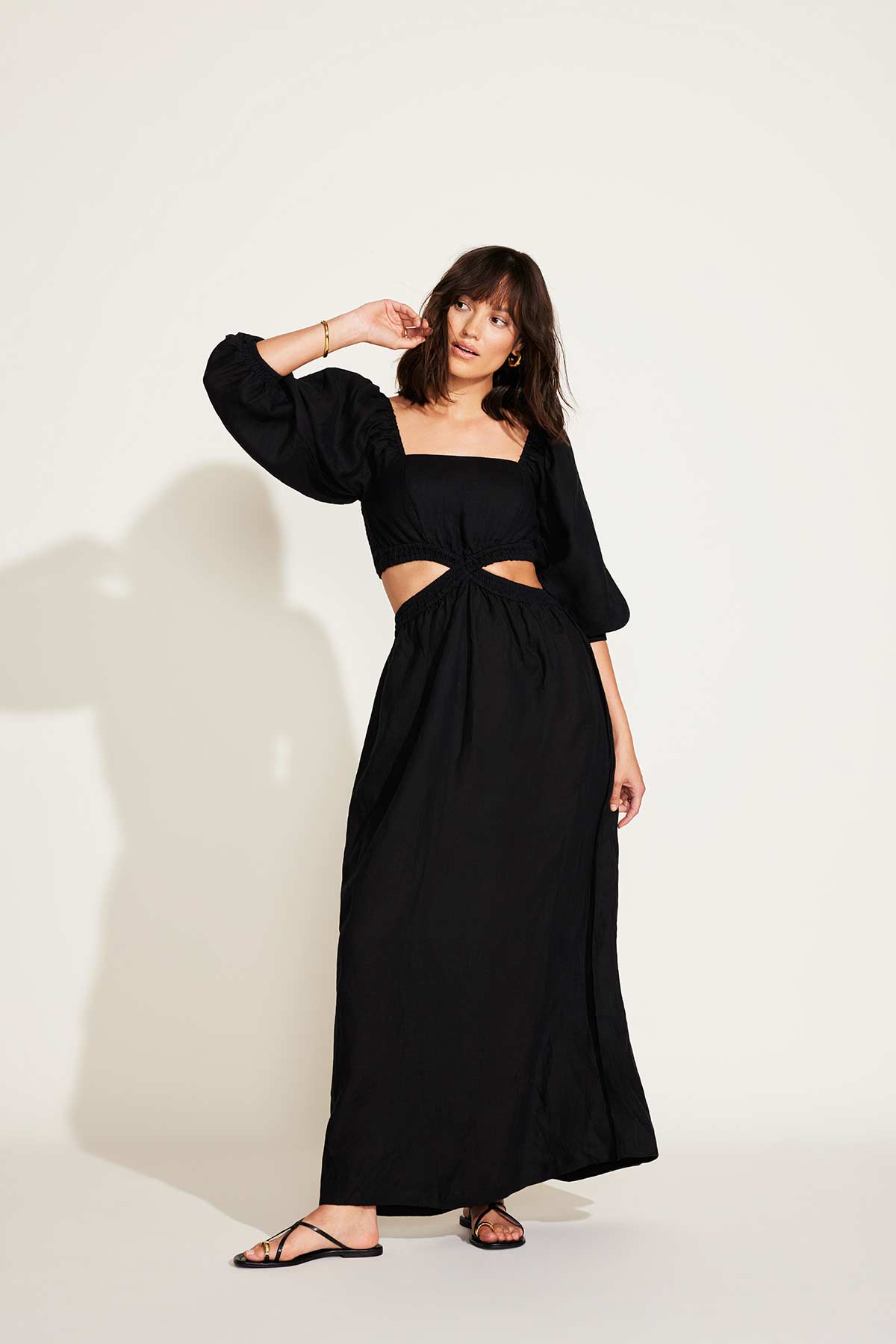 Cierra Cut Out Dress - Black EcoLinen | Venus Customer Favorite