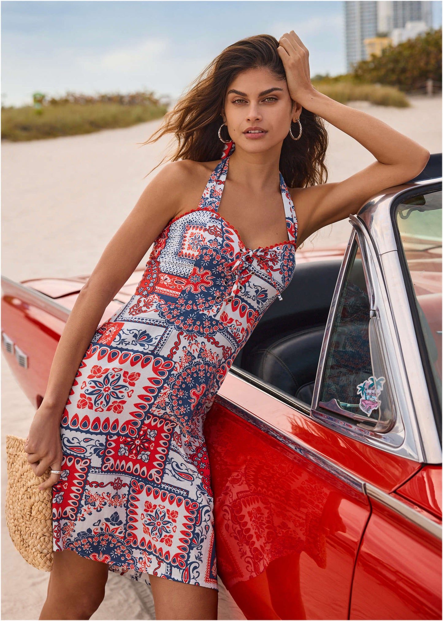 Linen Halter Dress - Heritage Bandana Medley | Venus Sale