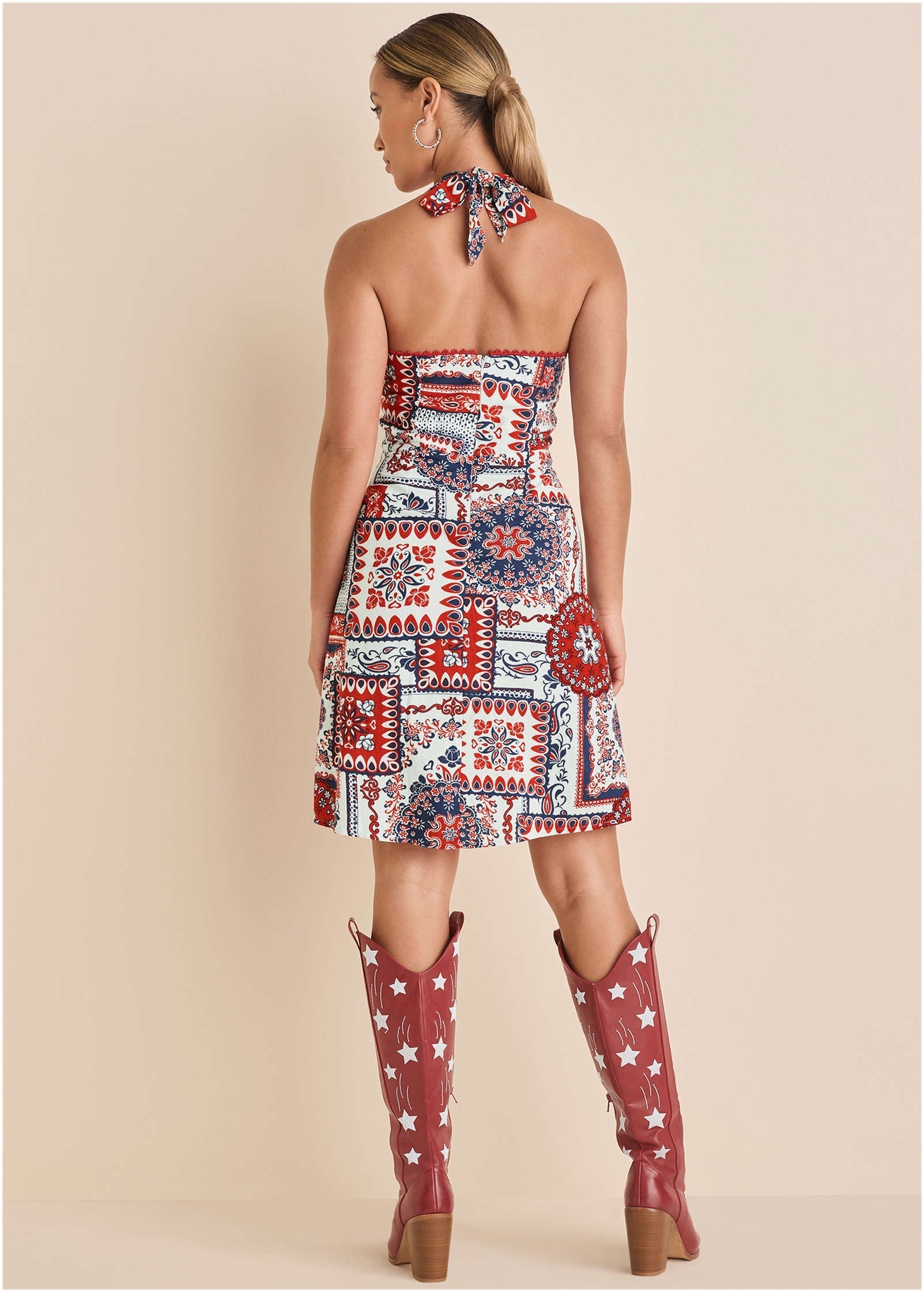 Linen Halter Dress - Heritage Bandana Medley | Venus Sale