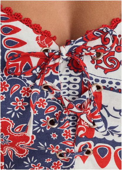 Linen Halter Dress - Heritage Bandana Medley | Venus Sale