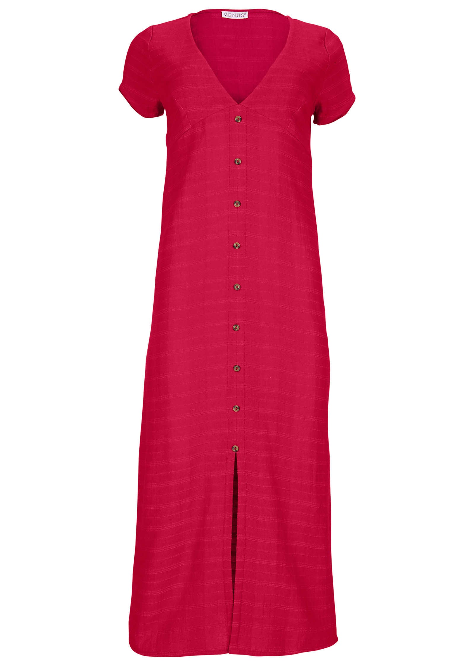 Linen Midi Dress - Barberry | Venus Affordable