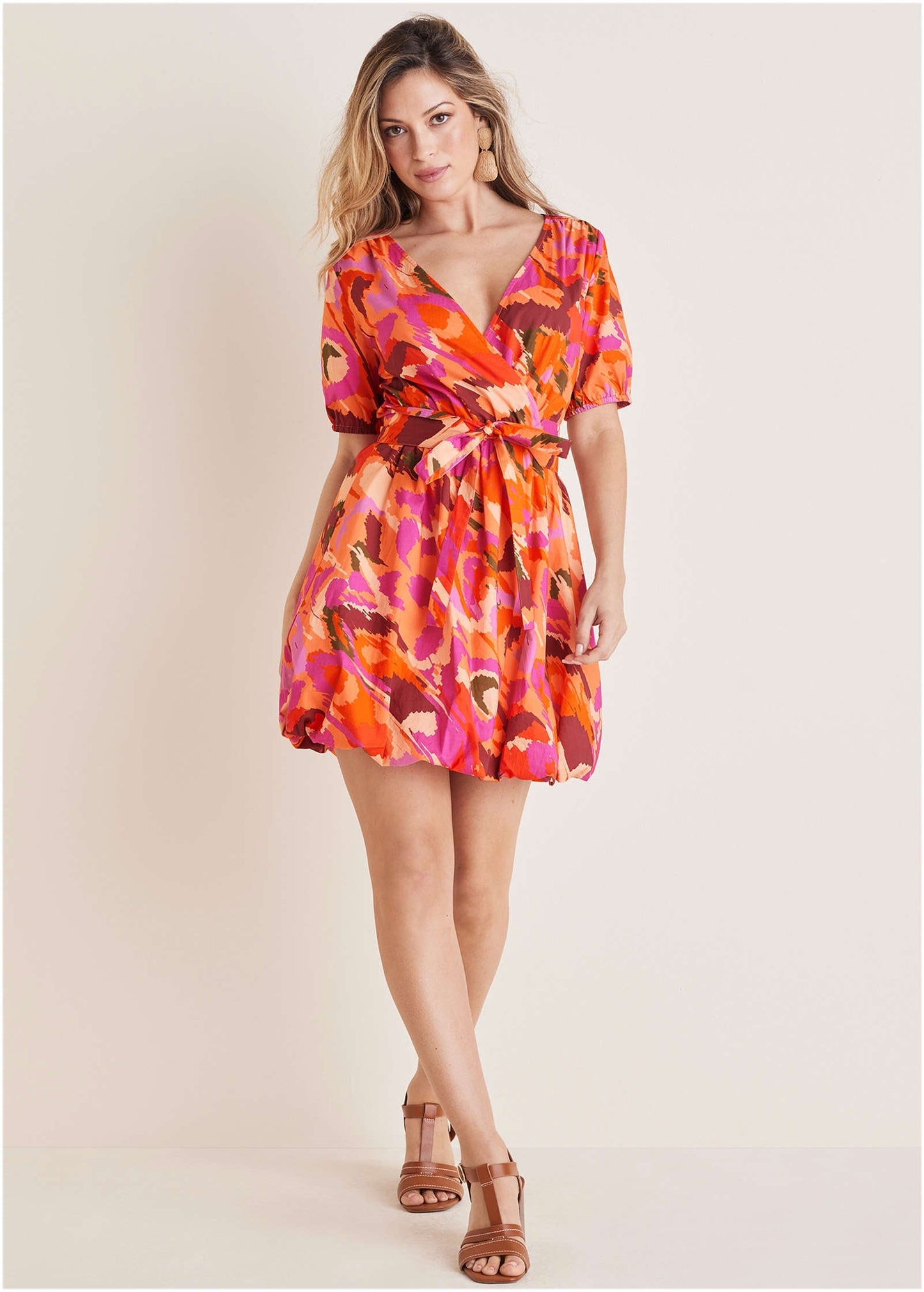 Bubble Hem Mini Dress - Soft Ikat | Venus Sale