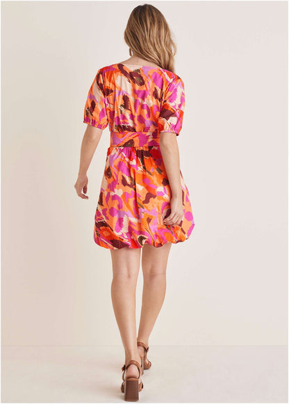Bubble Hem Mini Dress - Soft Ikat | Venus Sale