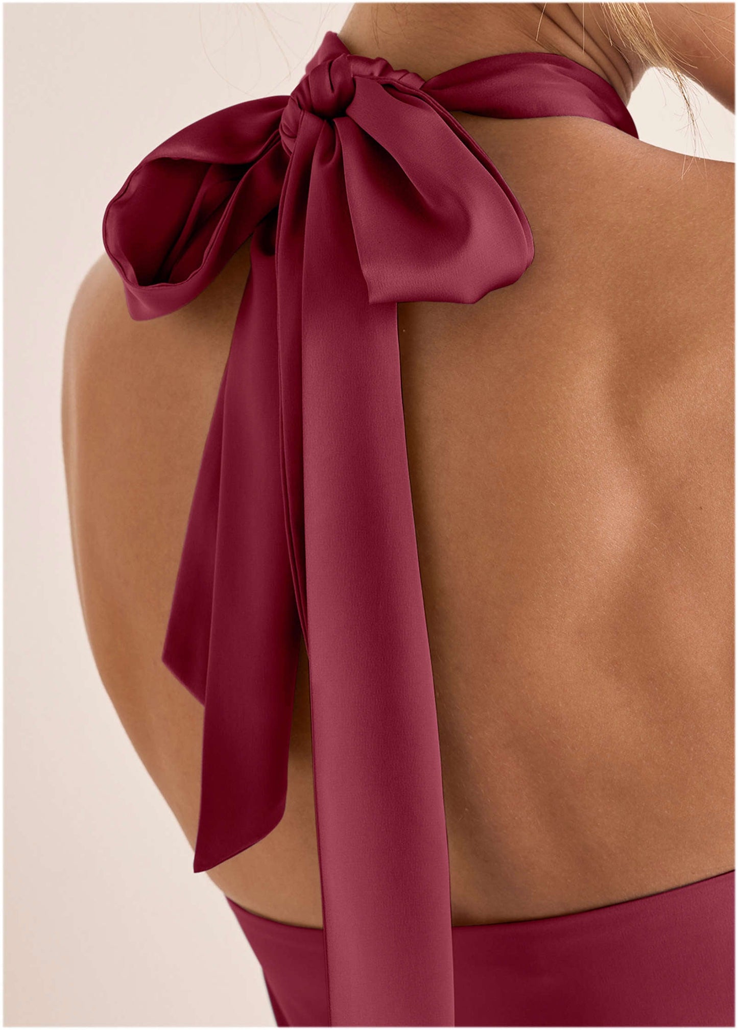 Halter Mini Dress - Dark Red | Venus Cost Saving