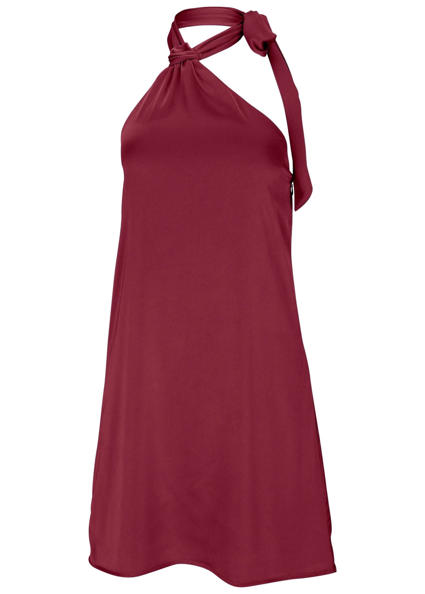 Halter Mini Dress - Dark Red | Venus Cost Saving