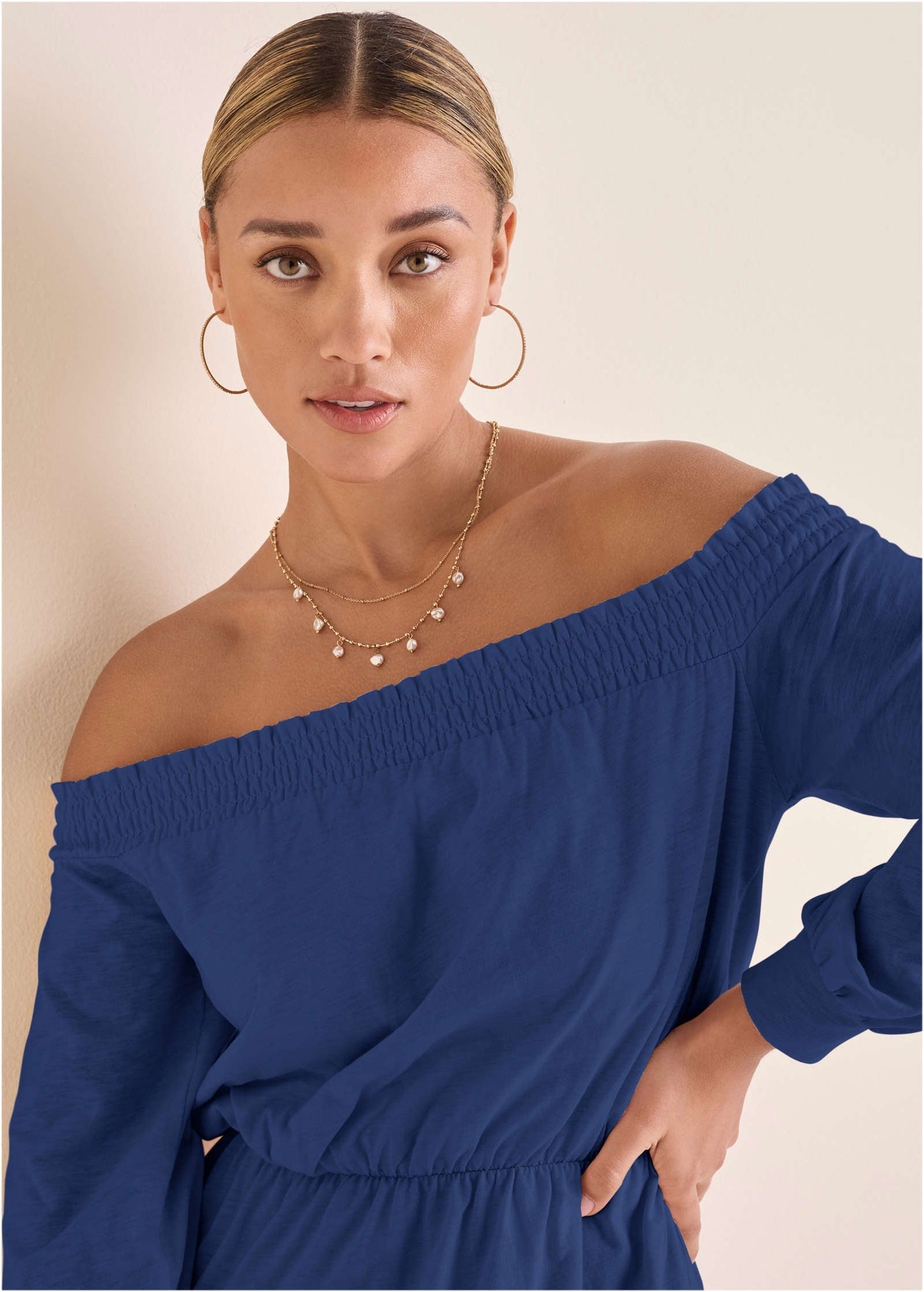 Off The Shoulder Mini Bellweather Blue | Venus Special Offer