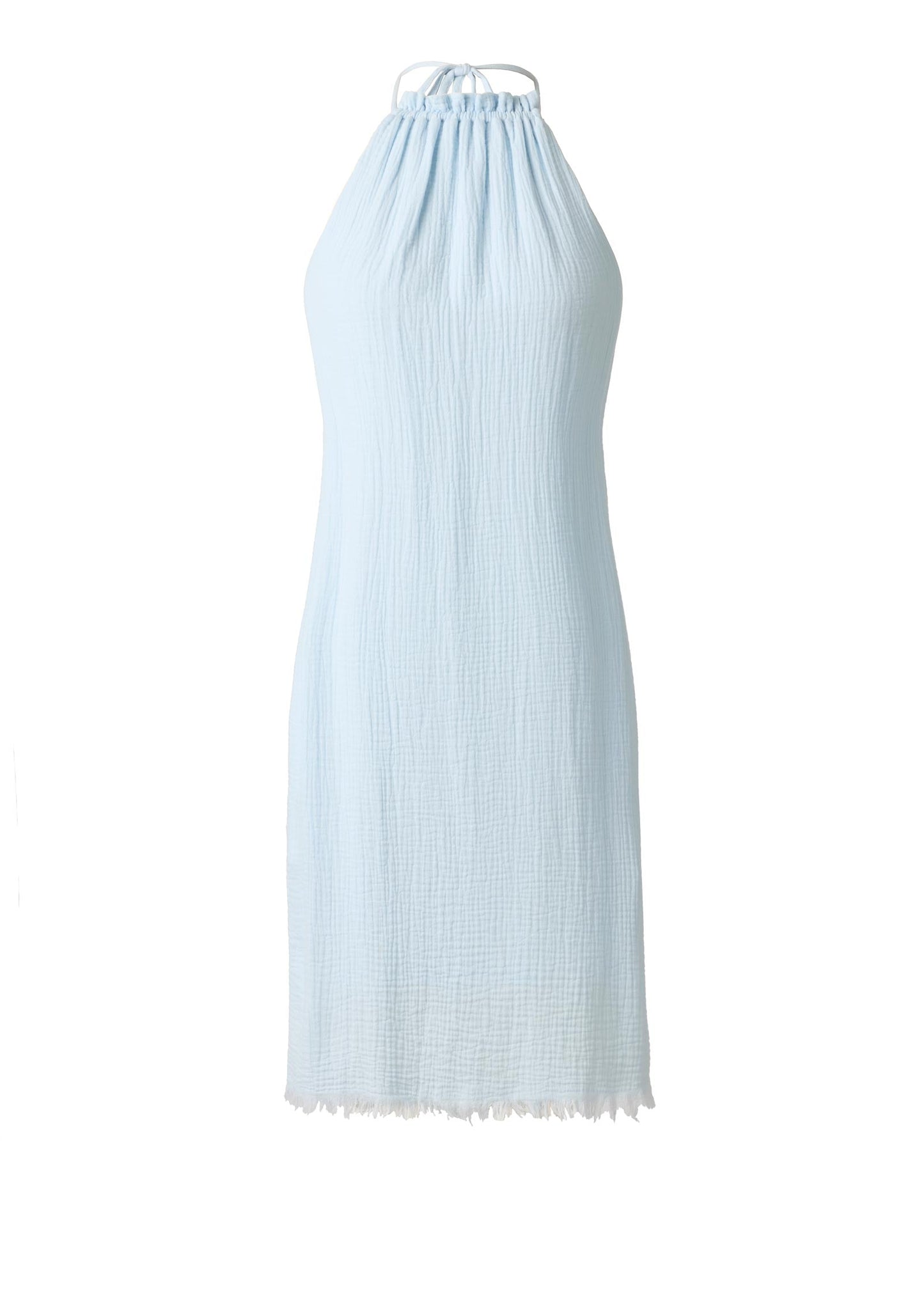 Double Gauze Halter Mini Dress Ballad Blue | Venus Featured