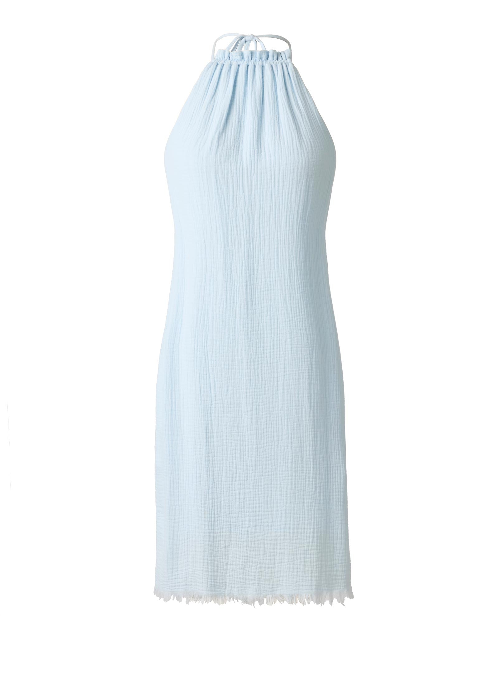 Double Gauze Halter Mini Dress Ballad Blue | Venus Featured