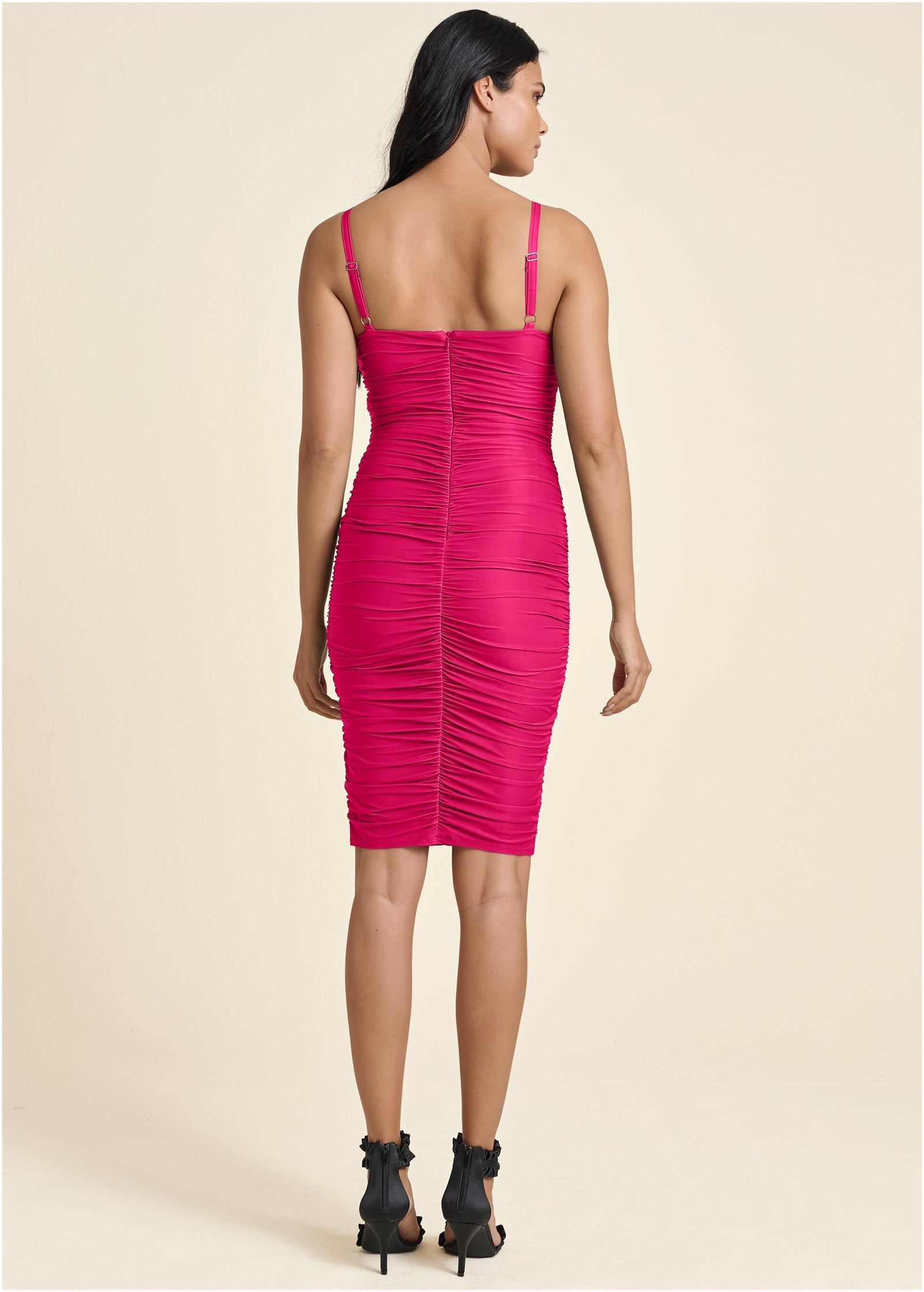 Ruched Mini Dress - Fuchsia | Venus Limited Edition