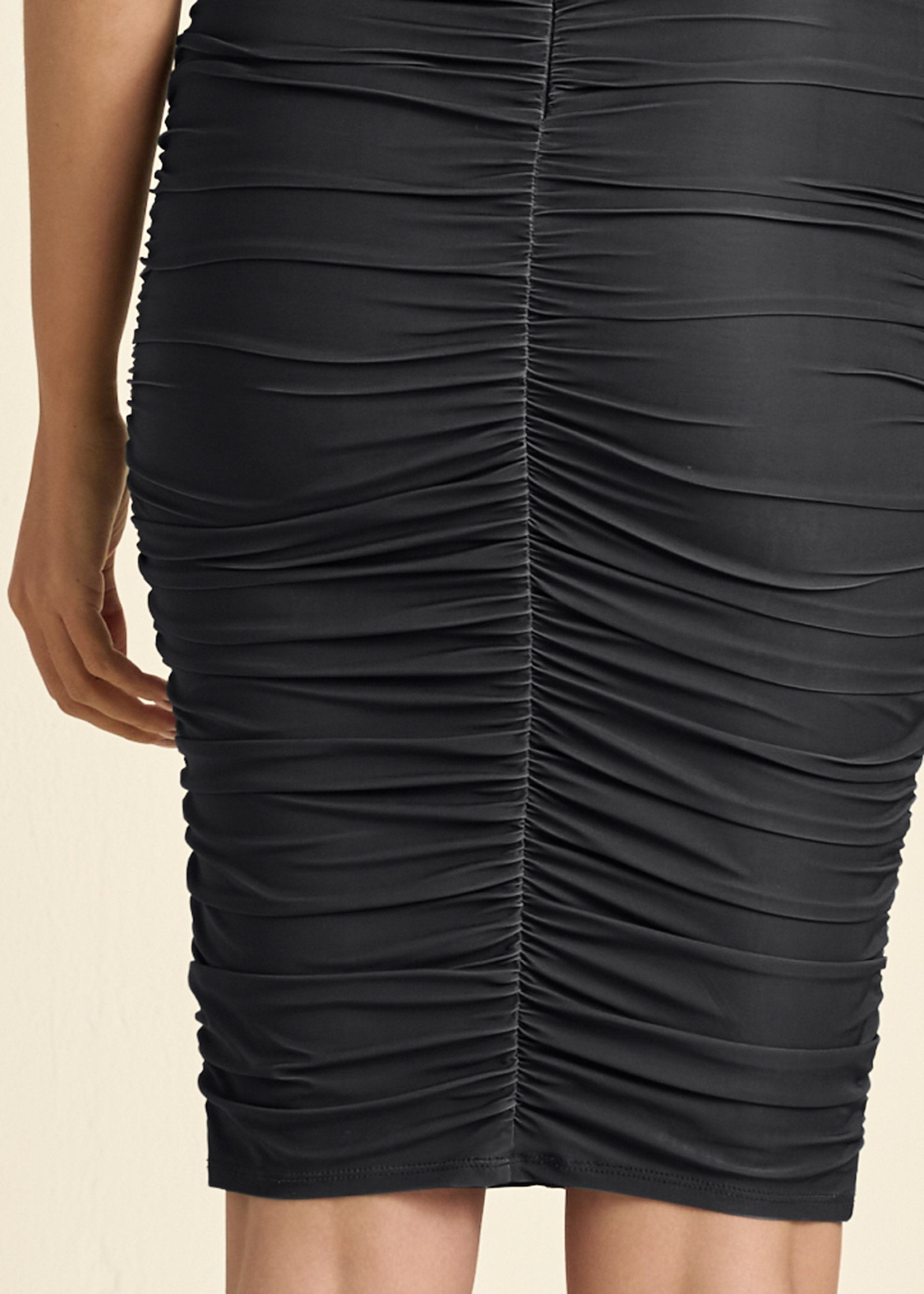 Ruched Mini Dress - Jet Black | Venus Cost Saving