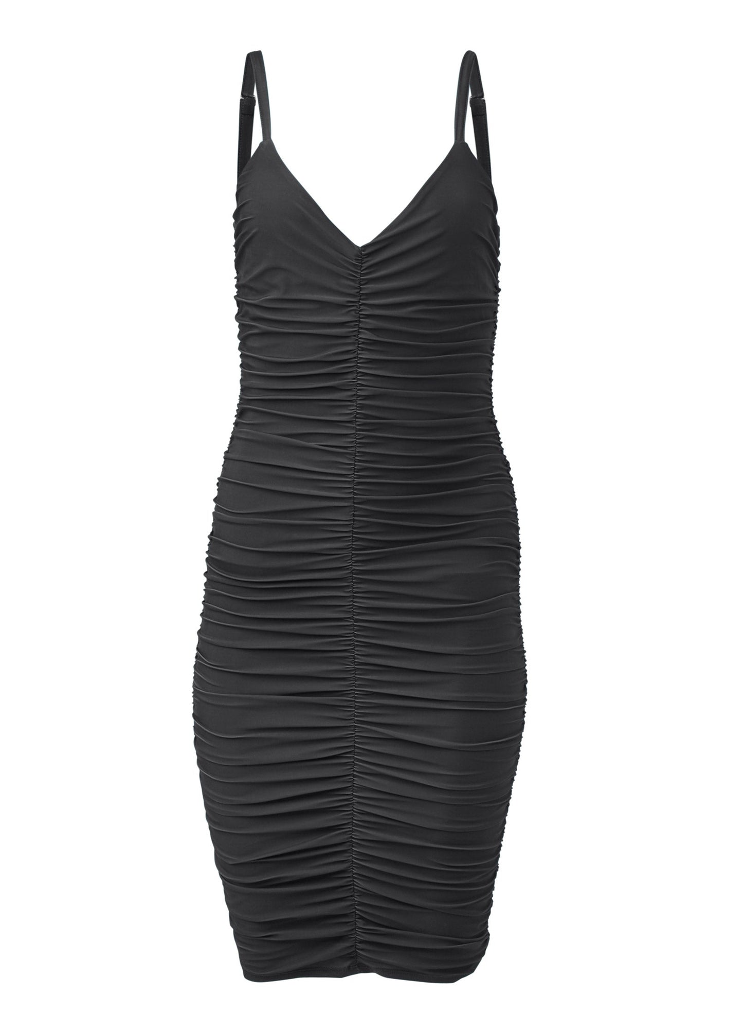 Ruched Mini Dress - Jet Black | Venus Cost Saving