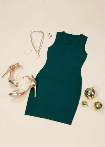 Bandage Mini Dress - Green | Venus Affordable