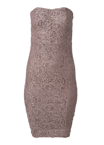 Strapless Lace Dress - Mocha | Venus Budget Friendly