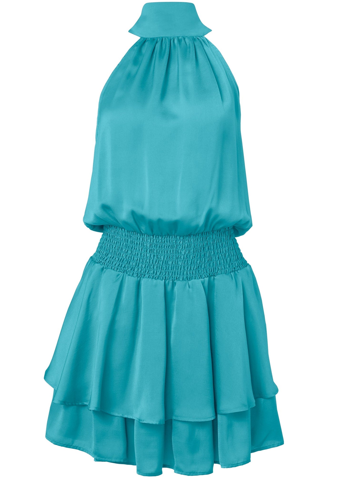 High Neck Mini Dress - Aqua | Venus Featured