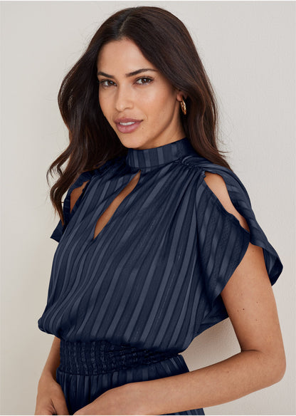 High Neck Mini Dress - Navy | Venus Cost Saving