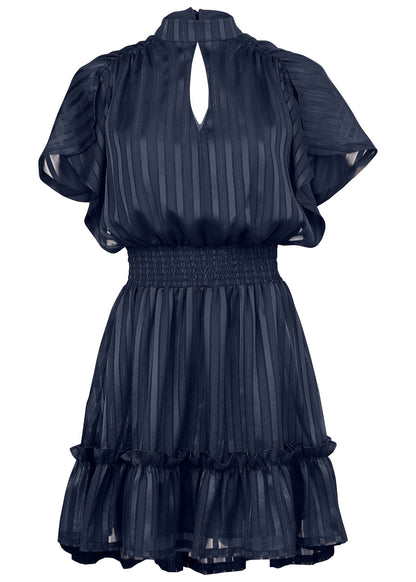 High Neck Mini Dress - Navy | Venus Cost Saving