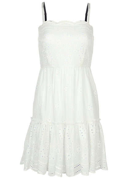 Spaghetti Strap Eyelet Mini - White | Venus Value
