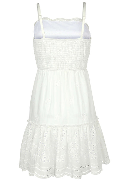 Spaghetti Strap Eyelet Mini - White | Venus Value