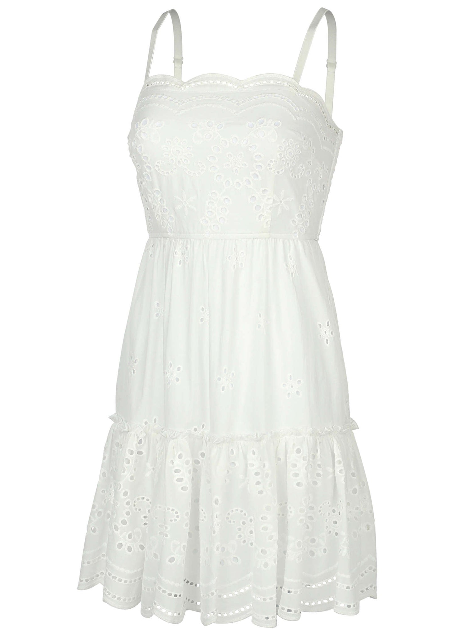 Spaghetti Strap Eyelet Mini - White | Venus Value
