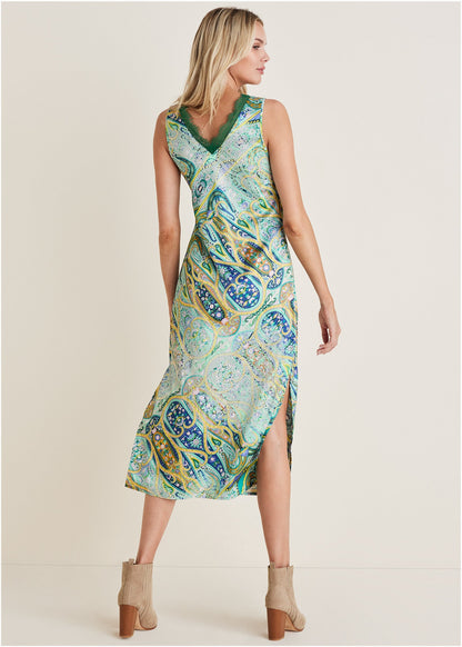 Lace Trim Midi Dress - Ethereal Paisley | Venus Budget Friendly