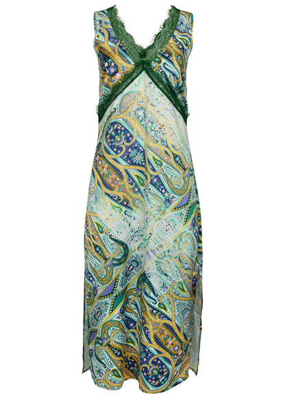 Lace Trim Midi Dress - Ethereal Paisley | Venus Budget Friendly