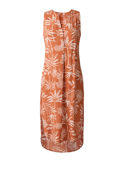 Midi Sleeveless V-Neck Dress Pinstripe Palm | Venus Great Deal